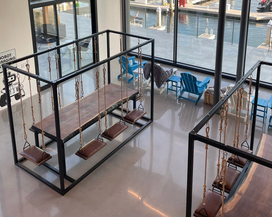 Jobot SwingTables: Custom Marble & Walnut Office Installation - SwingTables