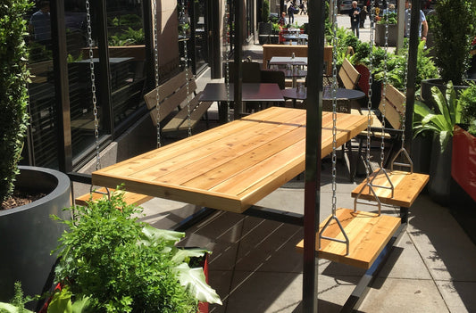 Virgin Hotels NYC: SwingTable Patio Installation - SwingTables