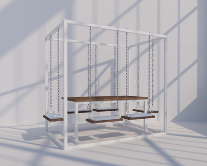 6-Seater SwingTable | Hand-Crafted, Indoor & Outdoor Swing Table - SwingTables