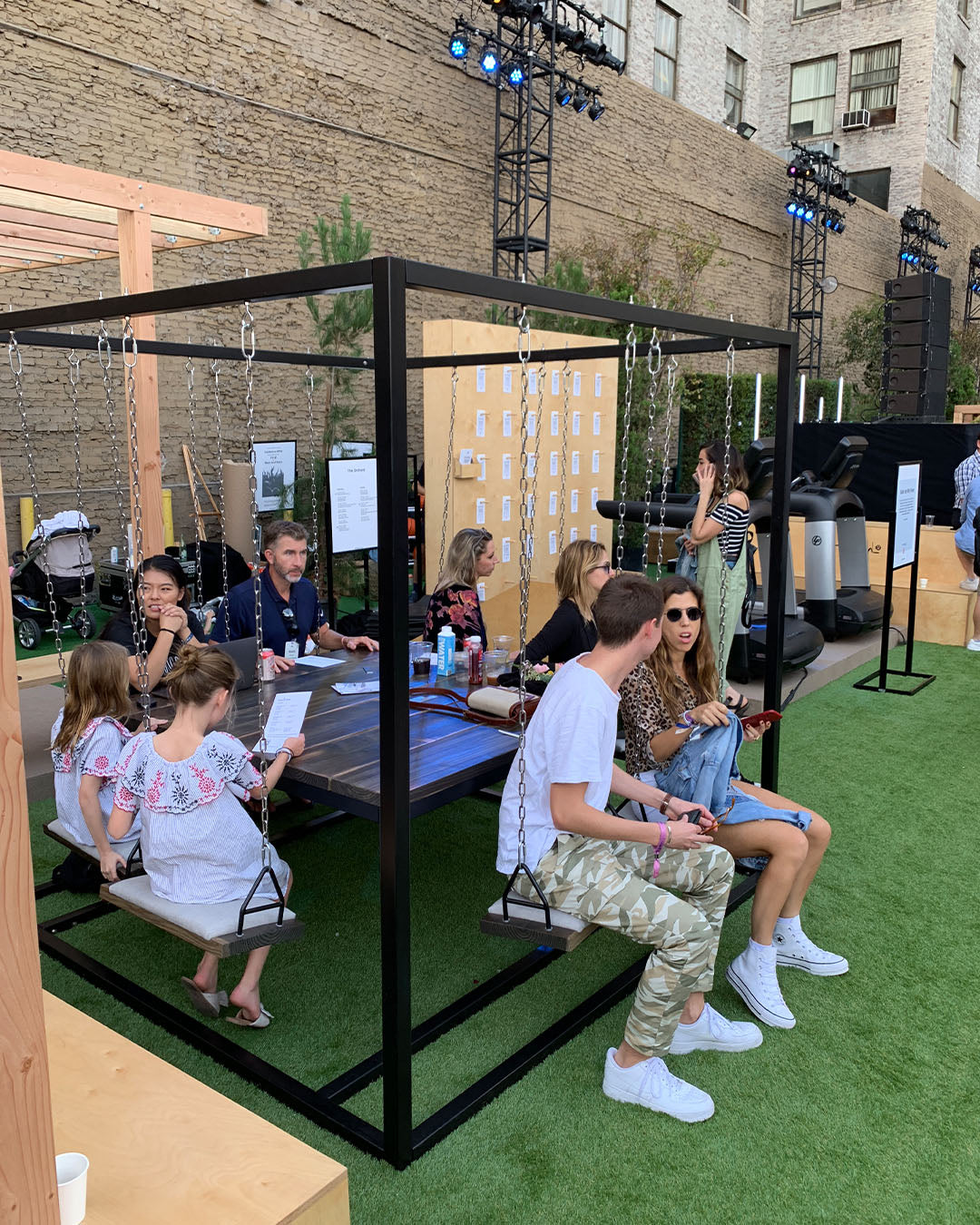 8 Person event Swing table in use